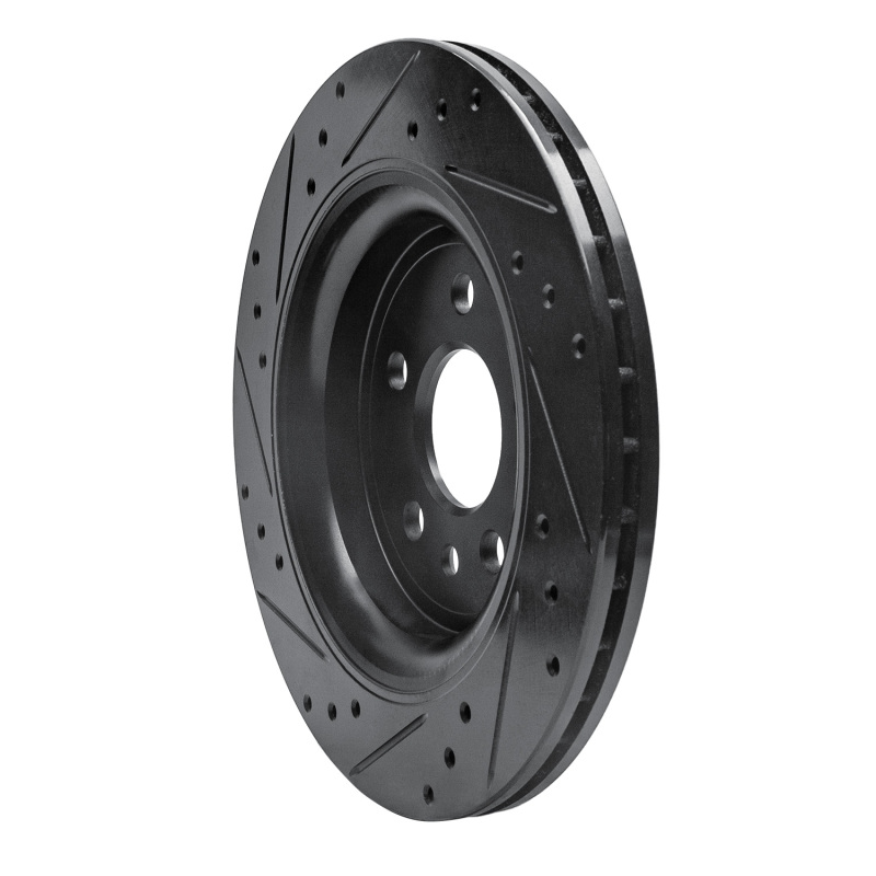 Volvo S60 Brake Rotor (1) - Rear Right - R1 Concepts - Drilled & Slotted - Black - `07-`18